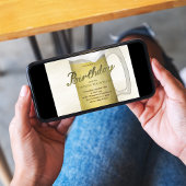 Verjaardagspartij Waterverf Goud Bier QR Code Kaart