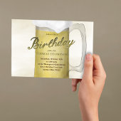 Verjaardagspartij Waterverf Goud Bier QR Code Kaart