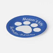  verjaardagsPAWty - blauw Papieren Bordje (Gekanteld)