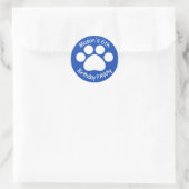  verjaardagsPAWty - blauw Ronde Sticker (Tas)