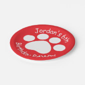  verjaardagsPAWty - Rood Papieren Bordje (Gekanteld)