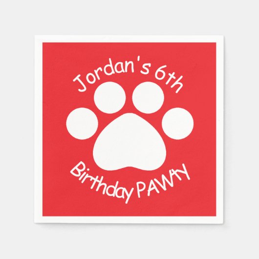  verjaardagsPAWty - Rood Servet (Voorkant)