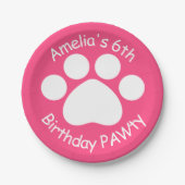  verjaardagsPAWty - Roze Papieren Bordje (Voorkant)