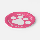  verjaardagsPAWty - Roze Papieren Bordje (Gekanteld)