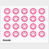  verjaardagsPAWty - Roze Ronde Sticker (Vel)
