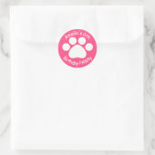  verjaardagsPAWty - Roze Ronde Sticker (Tas)