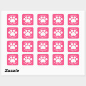 verjaardagsPAWty - Roze Vierkante Sticker (Vel)