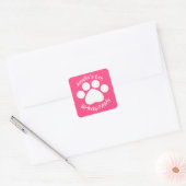 verjaardagsPAWty - Roze Vierkante Sticker (Envelop)