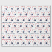 Verjaardagspeel afdrukken met hart cadeaupapier (Vlak)