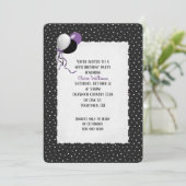 verjaardagspeld stippen op zwart patroon kaart (Staand voorkant)