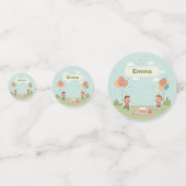 Verjaardagspicknick, Schattige Retro Stijl Confetti (Achterkanten)