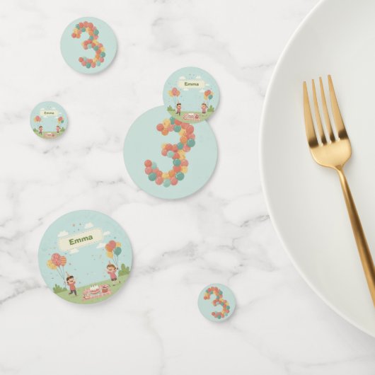 Verjaardagspicknick, Schattige Retro Stijl, Leefti Confetti (Groep)
