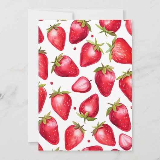 Verjaardagspicknick Strawberry Sips Cocktail Roze Kaart (Achterkant)