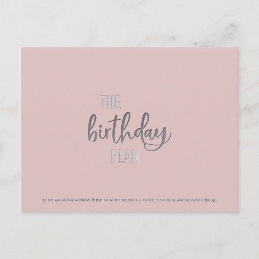 Verjaardagsplan: Briefkaart (Voorkant)