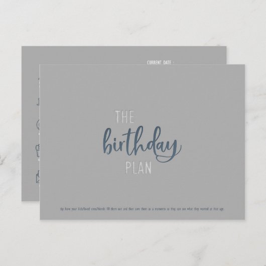 Verjaardagsplan: Briefkaart (Voorkant / Achterkant)