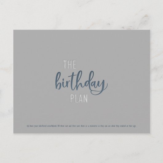 Verjaardagsplan: Briefkaart (Voorkant)