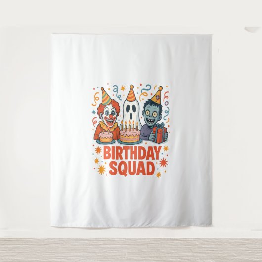 Verjaardagsploeg Halloween Griezelen Clown Geest Z Wandkleed (Voorkant)
