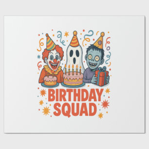 Verjaardagsploeg Halloween Griezelige Clown Geest Cadeaupapier