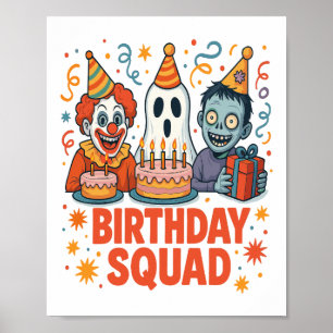 Verjaardagsploeg Halloween Griezelige Clown Geest Poster