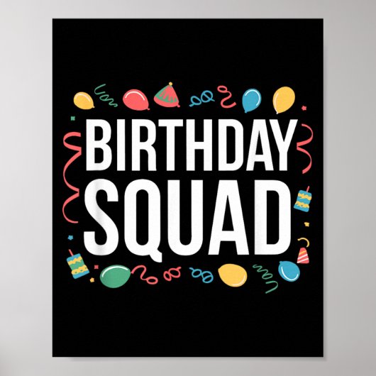 Verjaardagsploeg Verjaardagsfeest Crew Poster (Voorkant)