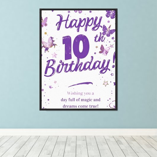 VERJAARDAGSPOSTER CANVAS AFDRUK (Insitu (Houten vloer))