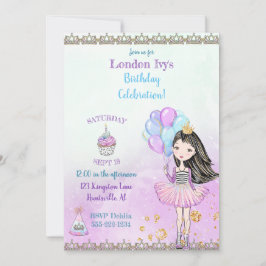 Verjaardagsprinses Cupcake Ballonnen Lavendel Kaart