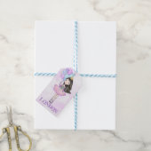 Verjaardagsprinses Lavendel Turquoise Goud Cadeaulabel (Met Touw)