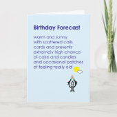 Verjaardagsprognose - een grappig verjaardagsgedic kaart (Voorkant)