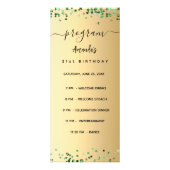 Verjaardagsprogramma Menu goud groen (Voorkant)