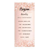 Verjaardagsprogramma Menu roos goud (Voorkant)