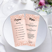 Verjaardagsprogramma Menu roos goud