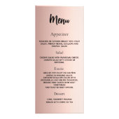 Verjaardagsprogramma Menu roos goudkleurig (Achterkant)