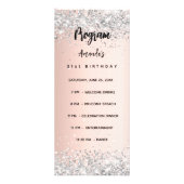 Verjaardagsprogramma Menu roos goudzilver (Voorkant)