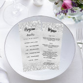 Verjaardagsprogramma Menu zilveren confetti
