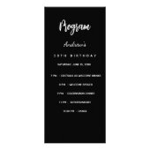 Verjaardagsprogramma zwart wit foto leuke weetjes reclamekaart (Voorkant)