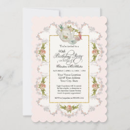 Verjaardagsprookje Tea Party, Rozen theepot n kopj Kaart