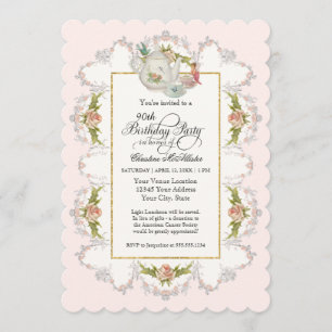 Verjaardagsprookje Tea Party, Rozen theepot n kopj Kaart