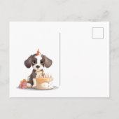 verjaardagspuppy uitnodiging briefkaart (Achterkant)