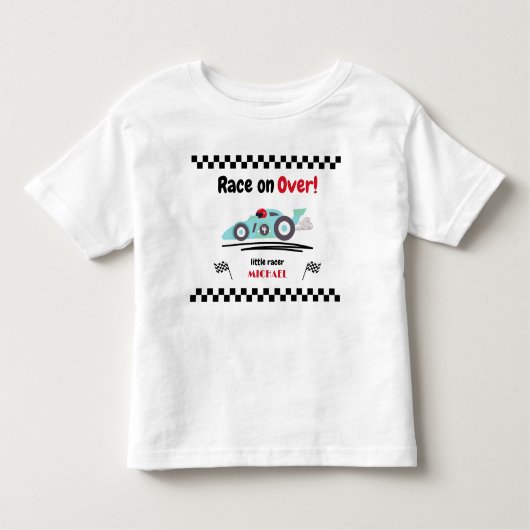 Verjaardagsrace voor elke leeftijd op de blauwe ra kinder shirts (Voorkant)