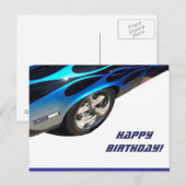 verjaardagsracewagen briefkaart (Voorkant / Achterkant)