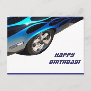 verjaardagsracewagen briefkaart