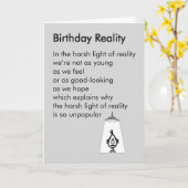 Verjaardagsrealiteit - een grappig verjaardagsgedi kaart (Gele Bloem)