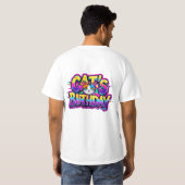 Verjaardagsregenboogstoring van kat t-shirt (Achterkant volledig)