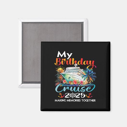 Verjaardagsreis Cruise 2025 Familie Verjaardagsfee Magneet (Voorkant / Achterkant)