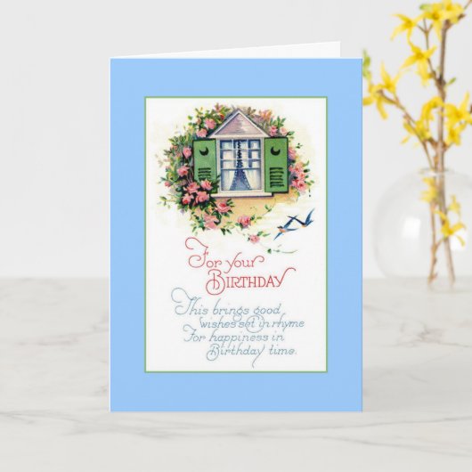 Verjaardagsrijm Kaart (Gele Bloem)