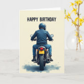 Verjaardagsrit Motorfietskaart Kaart (Gele Bloem)