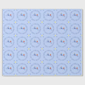 Verjaardagsroeier aangepaste tekst blauw cadeaupapier (Vlak)