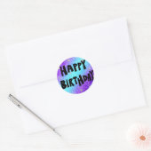 Verjaardagsronde sticker met bloemen (Envelop)