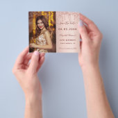 Verjaardagsroos glitter foto budget Save the Date Flyer (Hand)