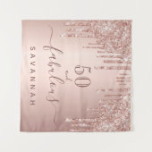 Verjaardagsroos goud roze druipt wandkleed (Voorkant (horizontaal))